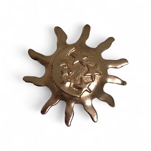 Vintage Celestial Gold Starburst Sun Moon & Stars Brooch
